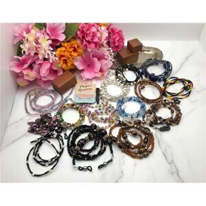 Lot 14 Eyeglass Holder Necklaces Beaded Chain Lanyard Readers Sunglasses Strap